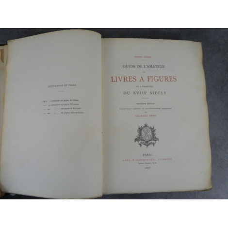 Cohen Guide de l'amateur de livres à figures et à vignettes du XVIIIe siècle Rare grand papier