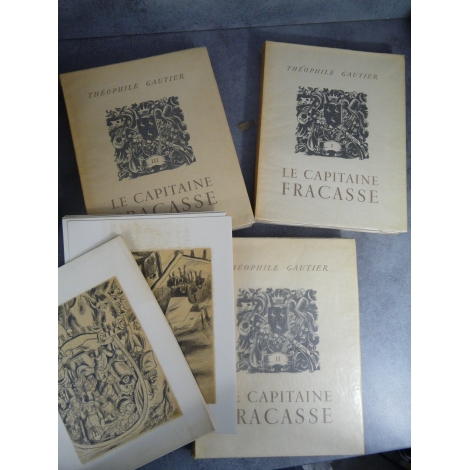 Théophile Gautier Le capitaine Fracasse Lucien Boucher précieux exemplaire non coupé avec la suite en noir bien présente
