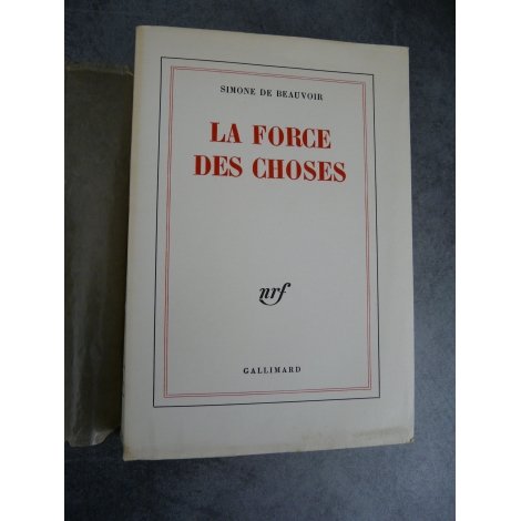 Simone de Beauvoir La force des choses Edition originale N° 128 Paris Gallimard 1963 Sur papier pur fil