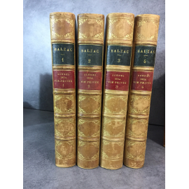 Balzac Honoré Scènes de la vie privée Michel Levy 1869 Grand in 8 Edition définitive reliure cuir