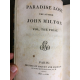 L'Exemplaire de Louis Philippe Roi de France Paradis Perdu, ParadiseLost John Milton bilingue Delille Edition originale