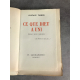 Thibon Gustave Ce que dieu a uni Essai sur l'amour Edition originale le 120 sur vélin du Marais