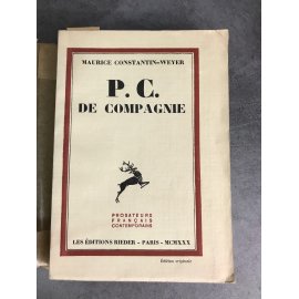 Constantin-Weyer Maurice P.C. de compagnie Edition originale le 50 sur Vélin azur grand papier