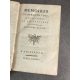 Tott (Baron de). Mémoires du baron de Tott, sur les Turcs et les Tartares. A Amsterdam, 1784. 4 parties en 2 vol. in-8°