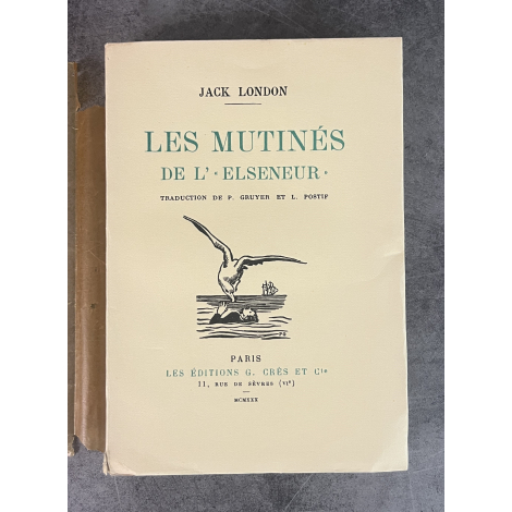 Jack London Les Mutinés de l'Elseneur Edition Originale française Exemplaire numéroté sur vélin teinté du marais