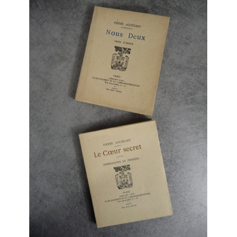 Aguetant Nous deux pages d'amour, le coeur secret charmants petits livres de poésie de Saint Valentin 1921