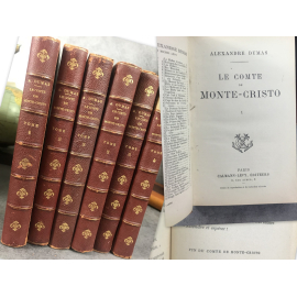 Dumas Alexandre Le comte de Monte Cristo Calmann Levy complet en 6 volumes Reliures cuir vers 1900