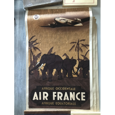 Guerra Air France grande affiche originale Afrique occidentale Afrique Equatoriale