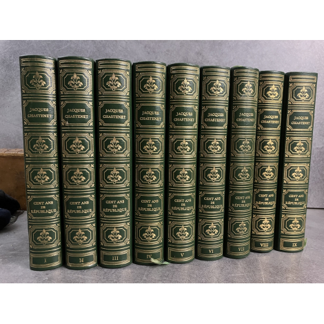 Chastenet Jacques Cent ans de république reliure plein cuir bel exemplaire état de neuf. Taillandier Complet en 9 volumes