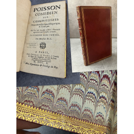 Bordelon Laurent Poisson comédien aux champs Elisées Misogine ou la comédie sans femme Edition originale 1710 maroquin