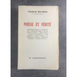 Charles Maurras Poésie et vérité édition originale exemplaire numéroté sur chatelio