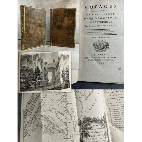 Chastellux Voyages dans l' Amérique septentrionale dans les années 1780, etc Cartes et planches complet Praul 1786