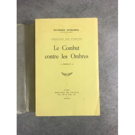 Georges Duhamel Le Combat contre les Ombres édition originale exemplaire numéroté 53 sur 100 sur alfa