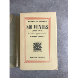 Georgette Leblanc Souvenirs 1895-1918 édition originale exemplaire numéroté sur alfa