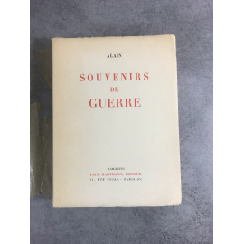 Alain Souvenirs de guerre édition originale exemplaire numéroté 96 sur 200 sur vélin pur fil lafuma