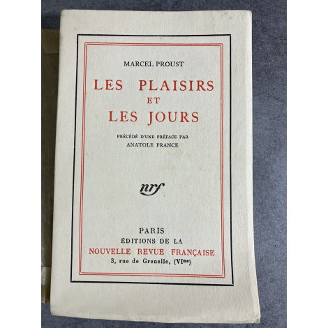 Proust Marcel, Les plaisirs et les jours NRF Blanche Le numéro 9 sur vélin pur fils bel exemplaire