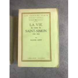 Maxime Leroy La vie du Comte de Saint-Simon 1760-1825 édition originale exemplaire numéroté XCVIII sur C sur vélin pur fil