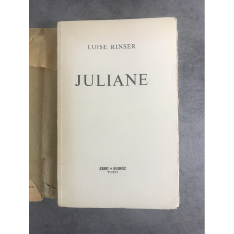 Luise Rinser Juliane édition originale française exemplaire numéroté 83 sur 180 sur alfa