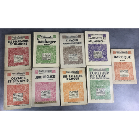 lot de 9 livres Francis de Miomandre J. Ferenczi et fils Le livre moderne illustré