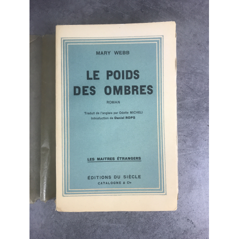 Mary Webb Le poids des ombres édition originale française exemplaire numéroté sur papier alfa