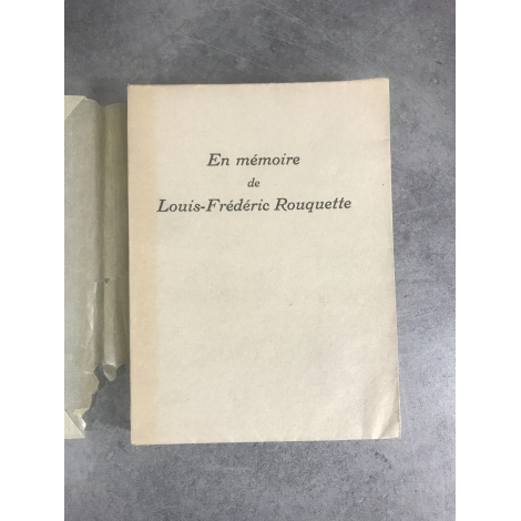 Collectif En mémoire de Louis-Frédéric Rouquette 1884 - 1926 édition originale exemplaire sur alfa numéroté