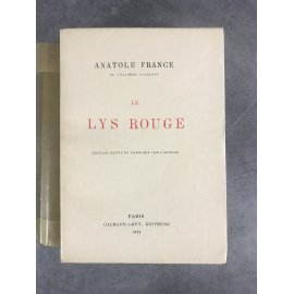 Anatole France Le lys rouge exemplaire numéroté sur vélin du marais non coupé