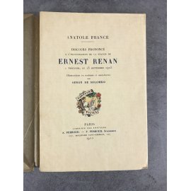 Anatole France Discours prononcé a l'inauguration de la statue de Ernest Renan à Tréguier, le 13 septembre 1903 Serge de Solomko