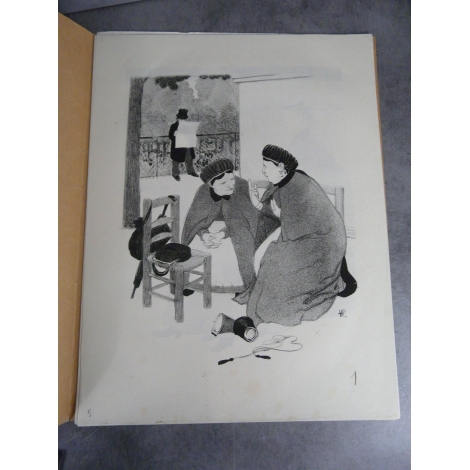 Hermann-Paul La vie de madame quelconque suite de 10 grande litho tirage sur chine