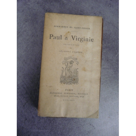 Bernardin de Saint Pierre Paul et Virginie précieuses éditions Lemerre 1877.