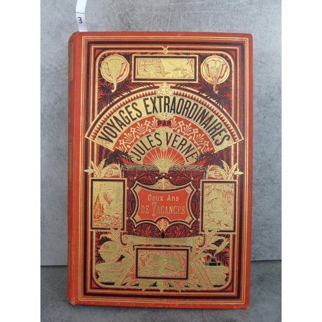 Hetzel Jules Verne 2 ans de vacances cartonnage aux deux éléphants Voyages extraordinaires