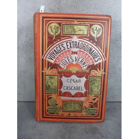 Hetzel Jules Verne césar cascabel cartonnage aux deux éléphants Voyages extraordinaires